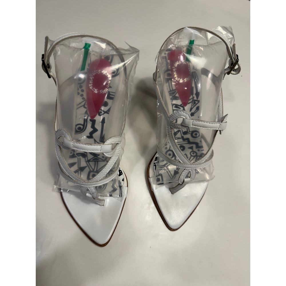 Alternatives Italy Sandals Womens 37 Strappy Graphic Print Stiletto Excellent
